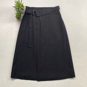 Karida International Brand Japanese Style Layered Lined Belted Midi Skirt